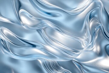 Obraz premium Serene Blue Waves – Minimalist Fluid Abstract Background in Cool Tones