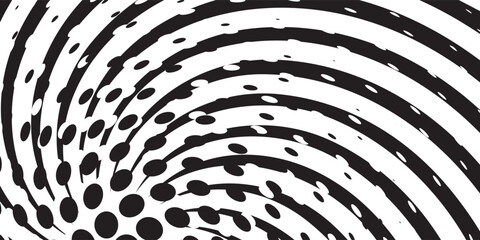 Halftone gradient sun rays pattern. Abstract halftone vector dot background. Monochrome dot pattern. Vector background in comic book style with sun rays and halftone.