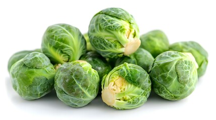 Fototapeta premium fresh green brussels sprouts on white