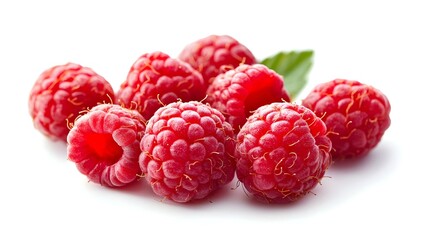 ripe raspberry isolated on white background