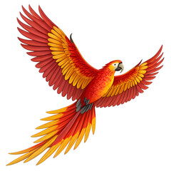 vector illustration of a red and yellow bird