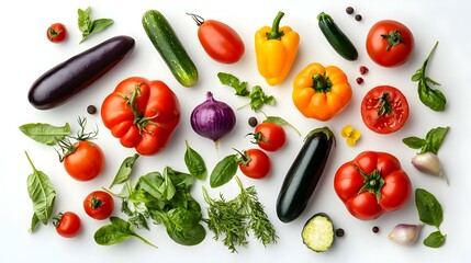 Naklejka premium vegetables on a white background