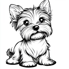 Adorable yorkshire terrier coloring page fun activity home simple design playful concept