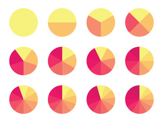  1 to 12 circle parts flat design