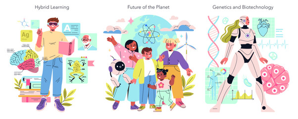 Beta Generation. Flat Vector Illustration