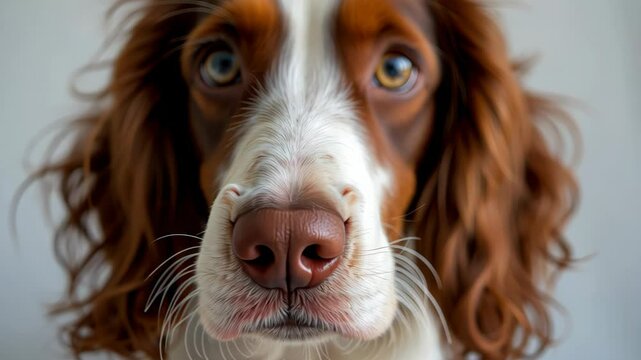 Close-Up of Brown and White Spaniel