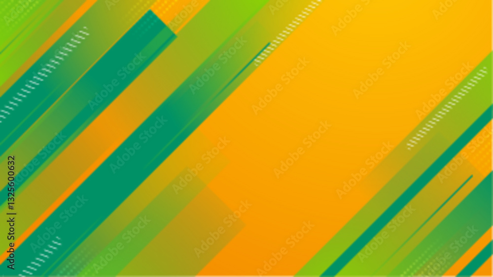 Poster simple and trendy abstract green and orange geometric with shape background vector