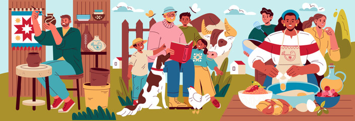 Slow Travel. Flat Vector Illustration