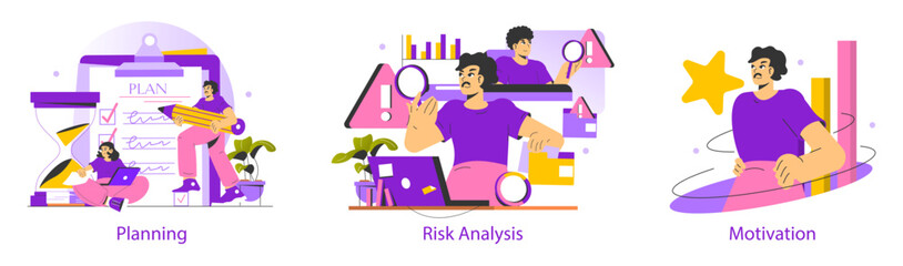 Motivation. Flat Vector Illustration