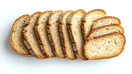 Sliced bread isolated on white background