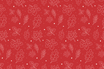 autumn leaves pattern red