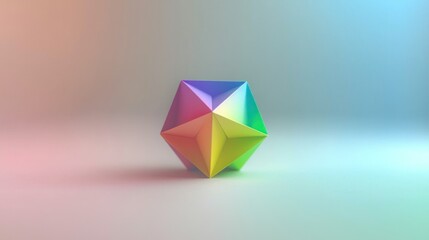 Colorful geometric shape with soft gradient background