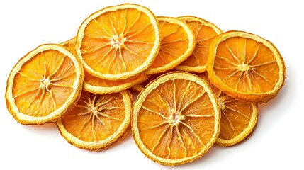 Obraz premium Dried orange slices isolated on white