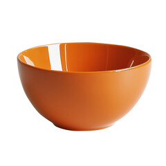 empty orange bowl isolated on transparent and white background, png.