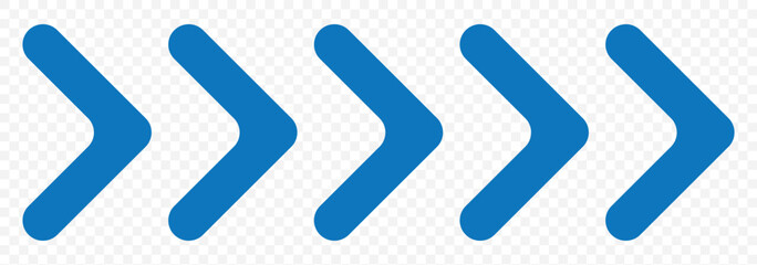 Blue, Green chevron arrows. Ornament with repeated V shaped stripes. Pointer, next to, road caution, military, navigation sign isolated on white background. Vector graphic illustration. EPS 10.