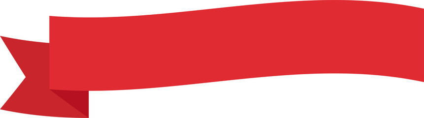 Red Ribbon Banner Label - Flat Design Illustration