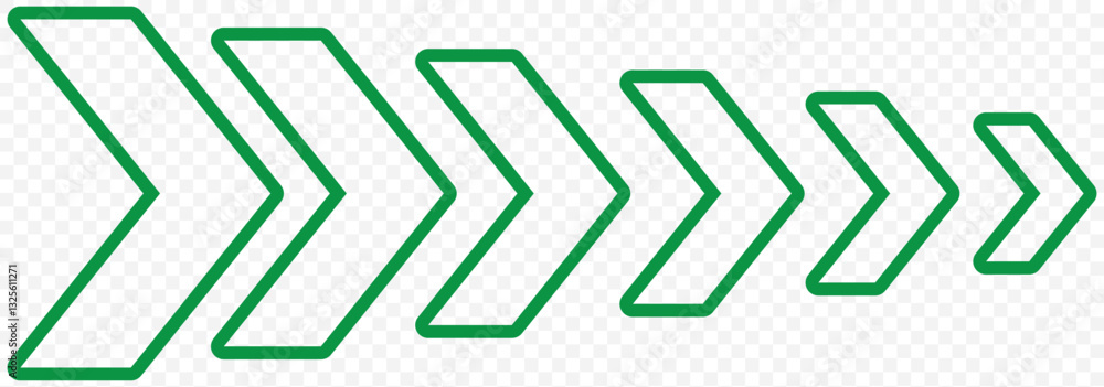 Poster simple white chevron arrows, isolated, pointing rightward in sequence, creating dynamic forward move
