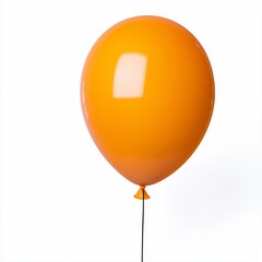 Vibrant orange balloon floating gracefully against a clear blue sky representing joy and celebration in any setting
