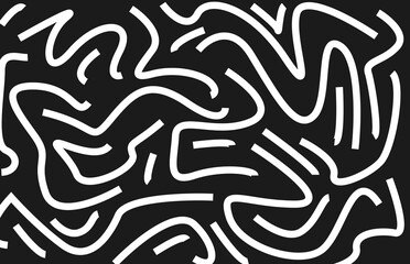 Fototapeta premium doodles seamless pattern with abstract lines