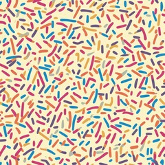 Retroinspired sprinkles in warm vintage colors, seamless vector pattern for nostalgic designs