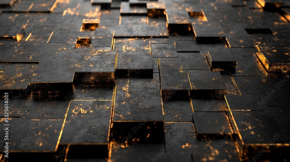 Poster a textured background featuring an abstract, geometric pattern, with a dark color palette. the desig