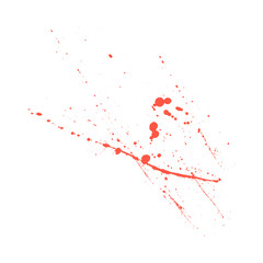 Paint splash isolated on white.  Blood splatters. Red blots of watercolor Realistic bloody splatters for Halloween Drop of blood concept. blood splat isolated on png background.