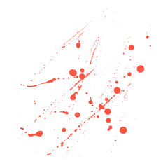 Paint splash isolated on white.  Blood splatters. Red blots of watercolor Realistic bloody splatters for Halloween Drop of blood concept. blood splat isolated on png background.