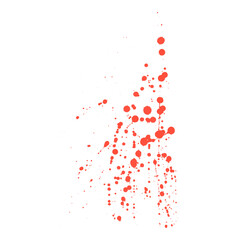 Paint splash isolated on white.  Blood splatters. Red blots of watercolor Realistic bloody...