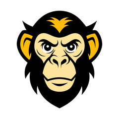 Chimpanzee head mascot logo design vector
