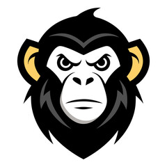 Naklejka premium Chimpanzee head mascot logo design vector