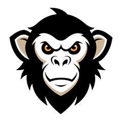 Obraz premium Chimpanzee head mascot logo design vector