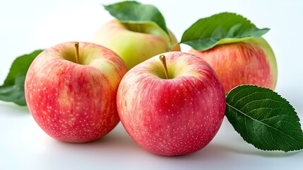 Fresh Red Apples Isolated on White Background