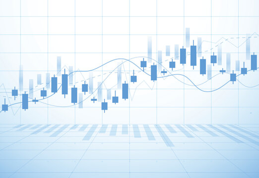 Business candle stick graph chart of stock market investment trading on white background design. Bullish point, Trend of graph. Vector illustration