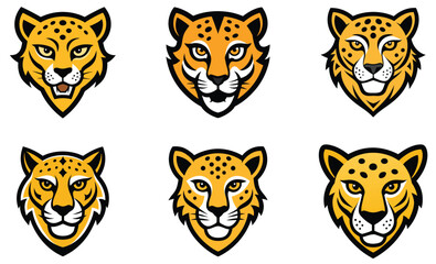 Fototapeta premium Cheetah head mascot logo design vector