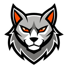 Cat head mascot logo design vector