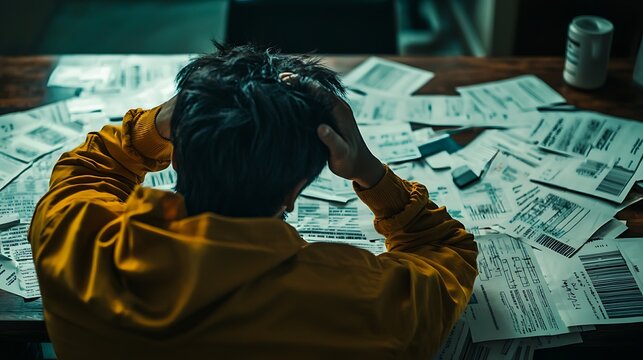 Financial stress, overwhelmed by bills