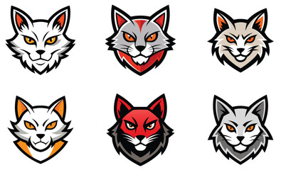 Obraz premium Cat head mascot logo design vector