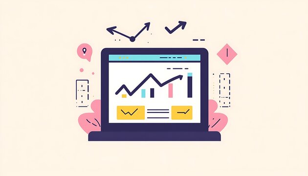 Minimalist landing page optimization icon with a webpage layout and improvement arrows