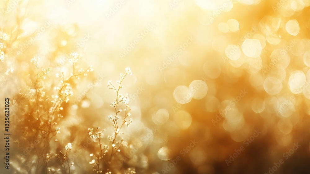 Poster golden bokeh abstract background creating a dreamlike and ethereal atmosphere. the blurred lights ad