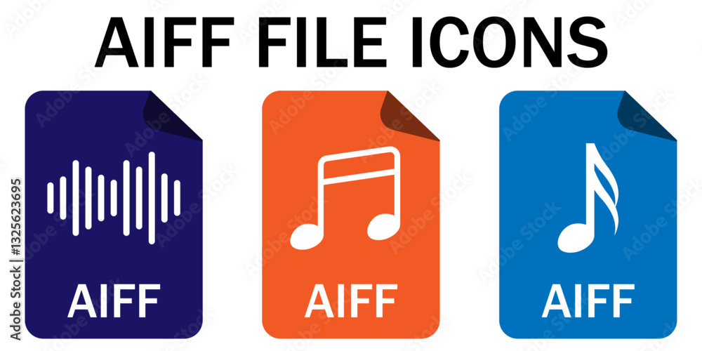 Poster vector icon of the aiff (audio interchange file format)