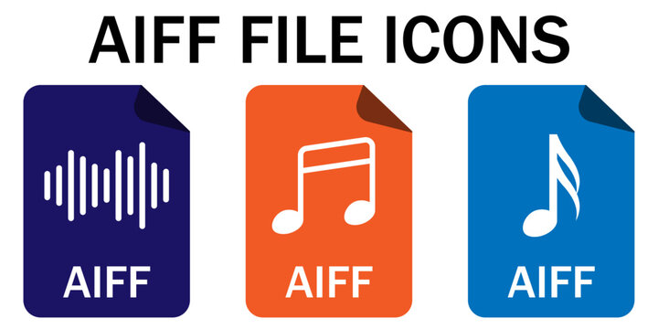 Vector icon of the AIFF (Audio Interchange File Format)