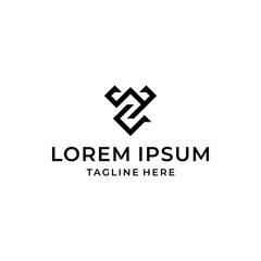 z w zw wz initial logo design vector graphic idea creative