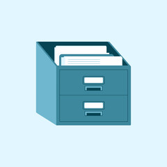 Classic Office Filing Cabinet with Organized Documents