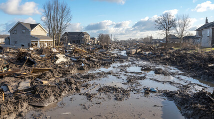 The condition after the storm, the flood at the base of the house collapsed.