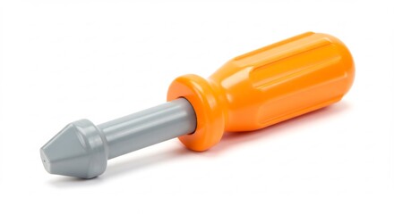 オレンジ色可愛い小型ドライバー 明るい背景で輝く質感. AI Generated