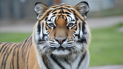 Obraz premium Close Up Portrait of a Majestic Tiger with Intense Gaze