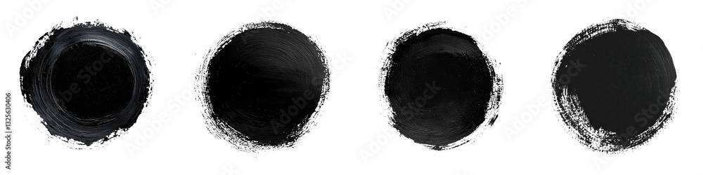 Poster striking abstract background created with black paint blots splatters and expressive brush strokes o