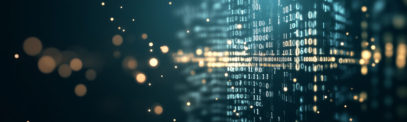 Obraz premium Cityscape at Dusk: A breathtaking panorama of a cityscape as dusk descends, the towering buildings are illuminated with soft, golden lights creating a mesmerizing atmosphere.