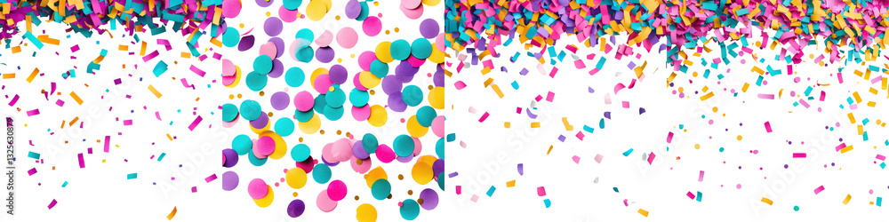 Poster vibrant confetti explosion in bright multicolored background for happy events and joyful occasions l