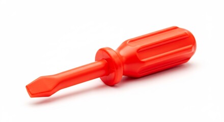 鮮やか赤色小型ドライバー 精密作業に最適 背景白無地. AI Generated